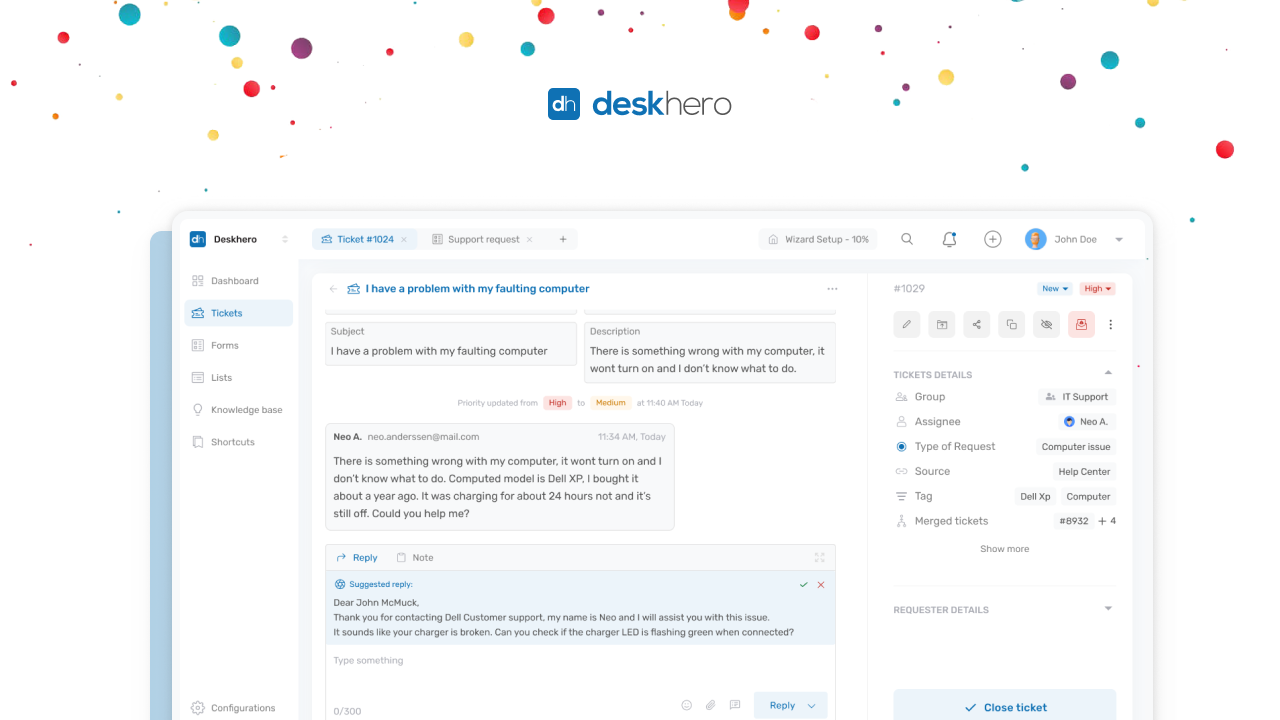 Deskhero: Leading the Revolution in Customer Support and Project Management